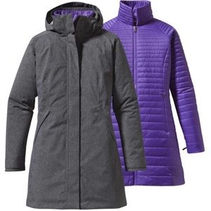 Patagonia Vosque 3-in-1 Parka Down Jacket Rockwall w/ Violetti Small